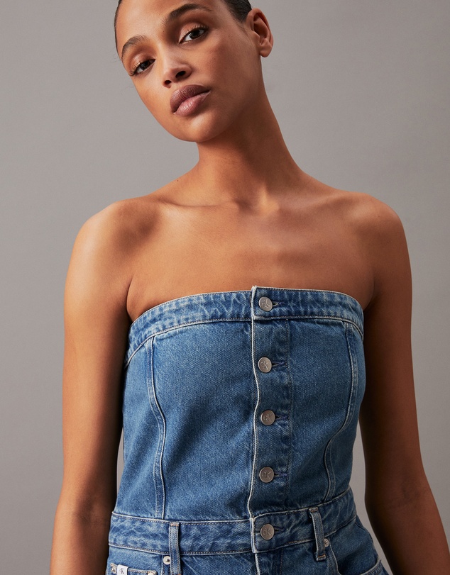 Calvin Klein Jeans - Strapless Denim Maxi Dress