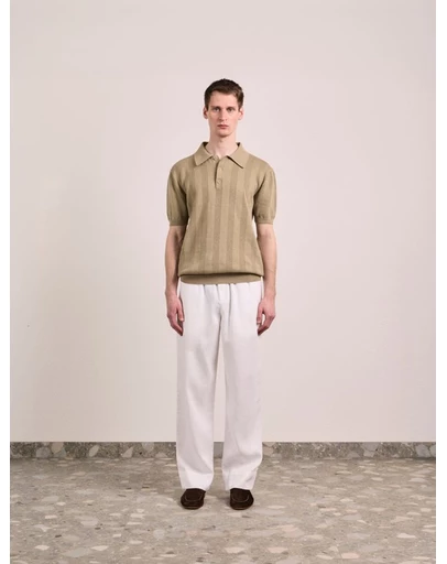 Frescobol Carioca - Vidal Cotton Perforated Stripe Shirt
