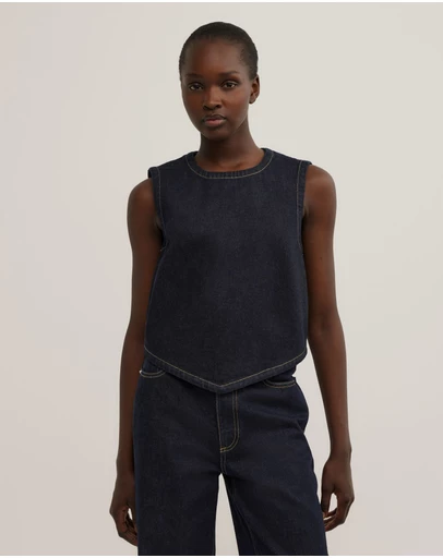 Witchery - Denim Scarf Hem Top