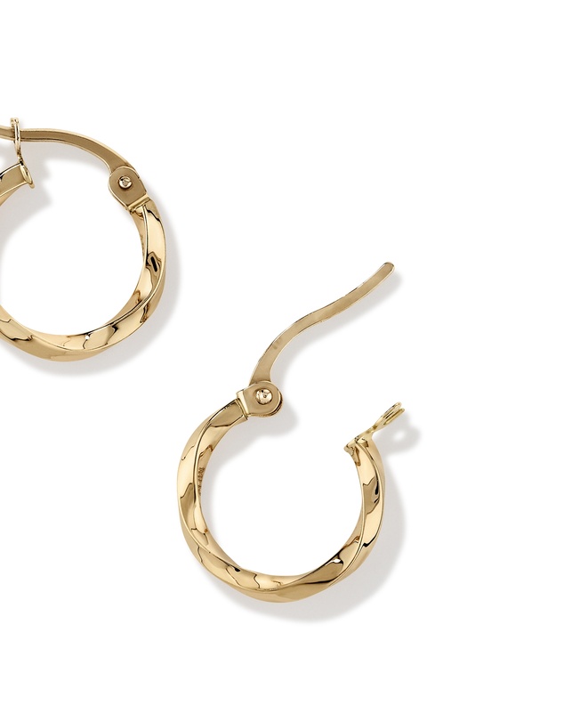 Michael Hill - Square Twist Hoop Earrings in 10kt Yellow Gold
