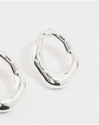 Lovisa - Silver Plated Molten Open Circle Stud Earrings