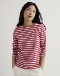Seasalt - Seasalt Cornwall Pink Sailor 3/4 Sleeve Top Jersey