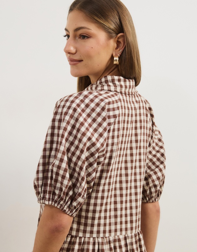 Atmos&Here - Alexis Tiered Button Through Midi Dress