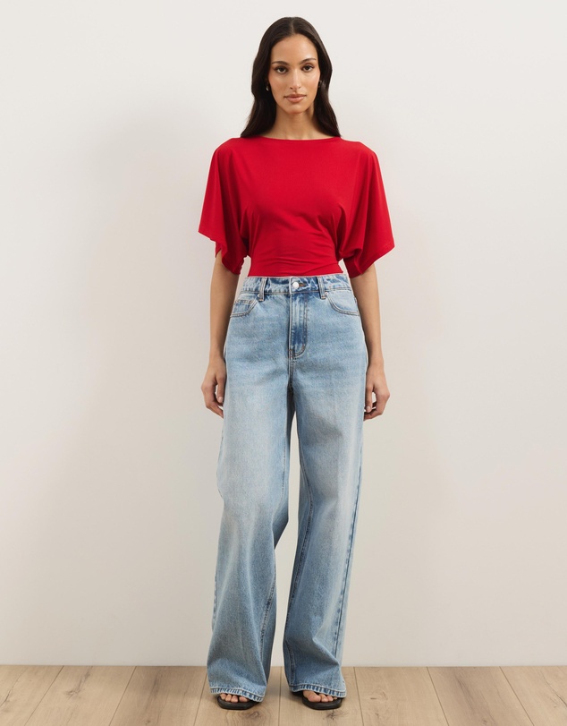Atmos&Here - Amara Jersey Tie Back Short Sleeve Top