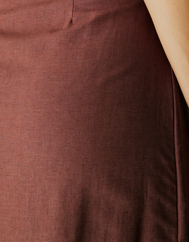 Atmos&Here - Alva Linen Blend Wrap Midi Skirt