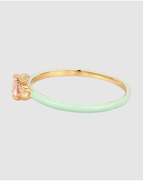 Elli Jewelry - Ring Crystal Heart 925 Sterling Silver Gold-Plated