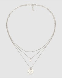 Elli Jewelry - Necklace Layer Crystal Disc 925 Sterling Silver