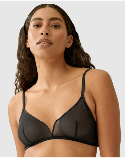 Naturana - Tuesday V Wire Unlined Sheer Mesh Bralette