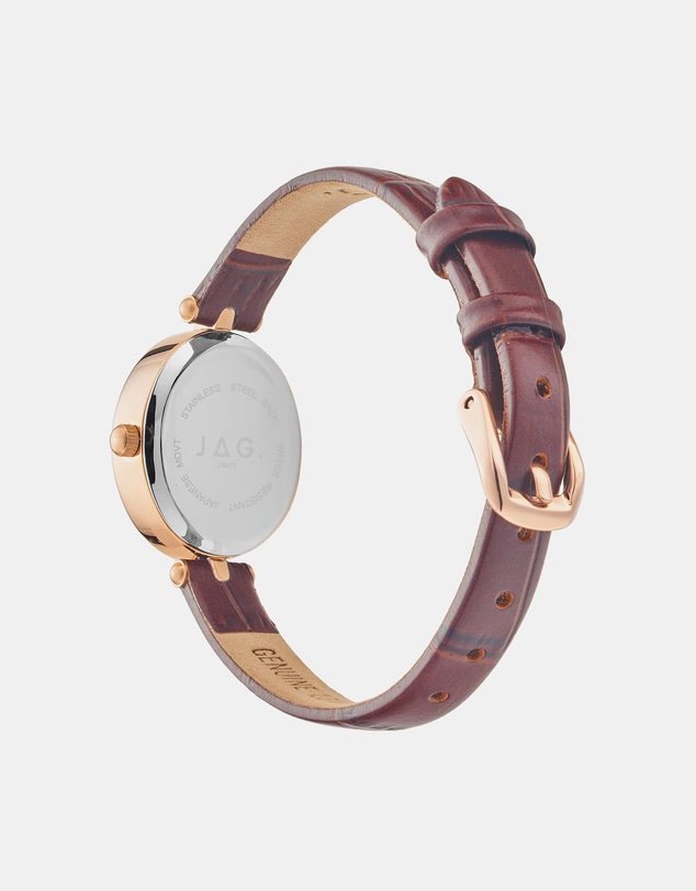 Jag - Emilie Womens Brown Dial 20.5mm Brown Strap Watch