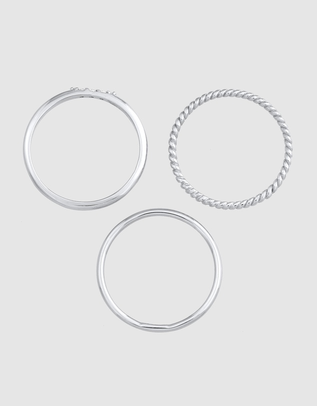 Elli Jewelry - Zirconia Ring Set in 925 Silver