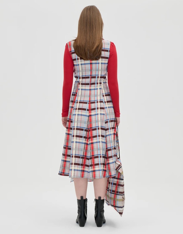 Stine Goya - Checkered Cady Sleeveless Gathered Midi Dress