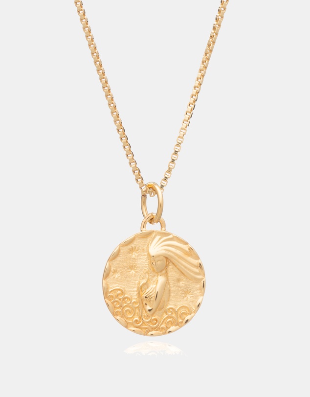 Rachel Jackson - Zodiac Art Coin Necklace Aquarius