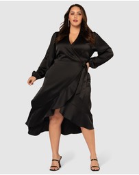 Pink Dusk by Curve Project - Girl Crush Satin Wrap Dress
