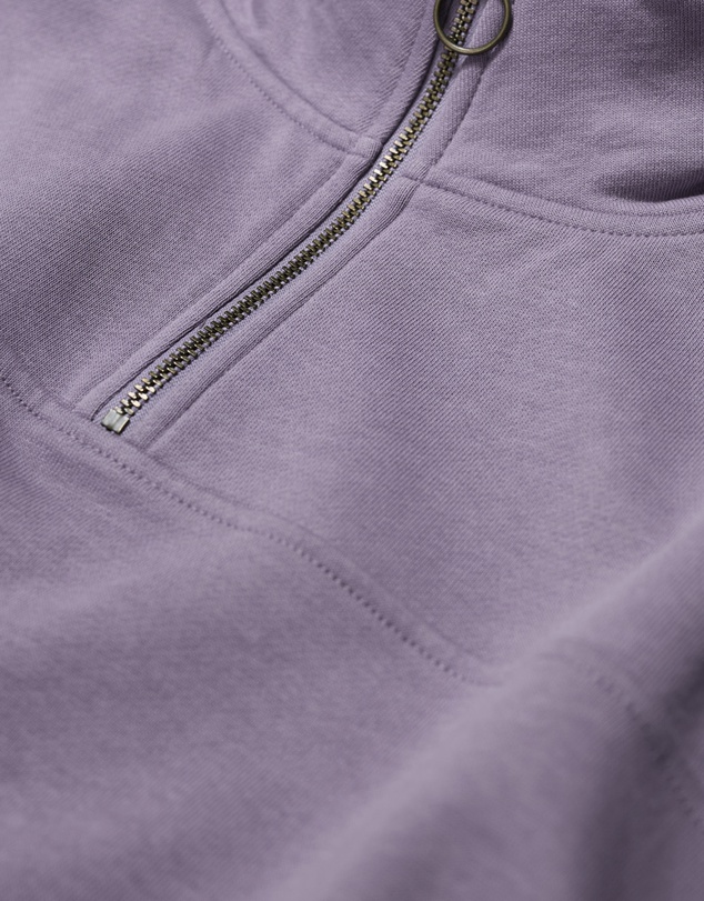 Seasalt - Seasalt Cornwall Purple Navigation Jersey Quarter Zip Sweatshirt