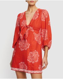 KIVARI - Indira Tie Front Mini Dress