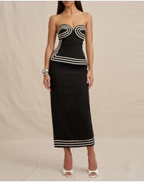 BY JOHNNY. - Sloane Stripe Ankle Skirt