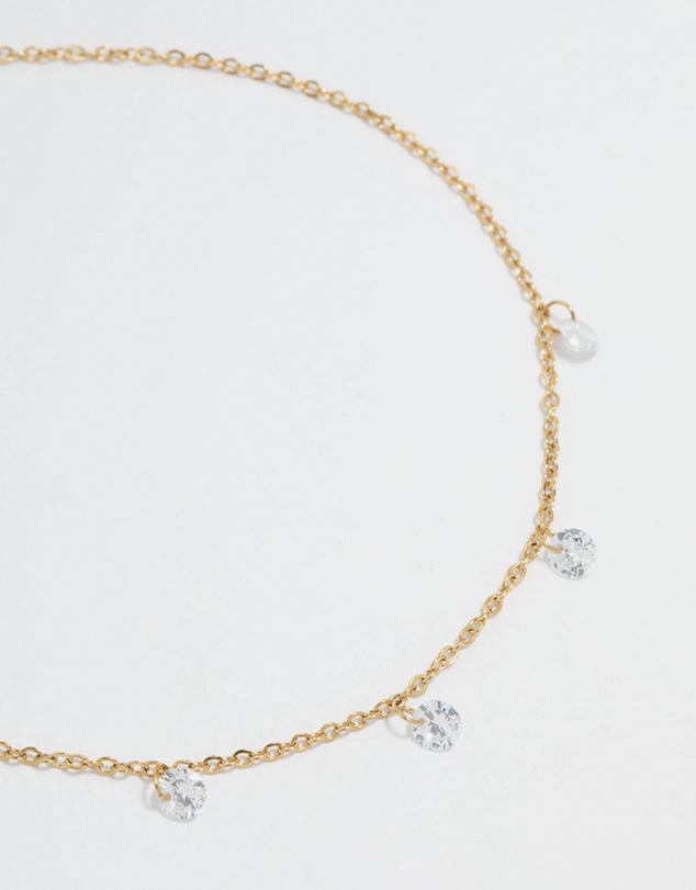 Lovisa - Waterproof Gold Plated Stainless Steel Cubic Zirconia Droplet Anklet
