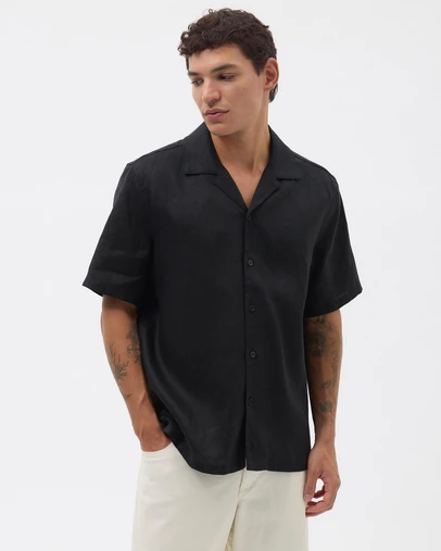 AERE - Euro Resort Linen Camp Collar Shirt