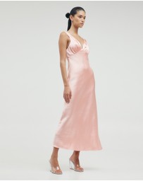 Third Form - Satin Gather Bra Bias Slip Dress