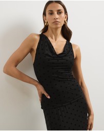 Atmos&Here - Aria Polka Dot Cowl Neck Top