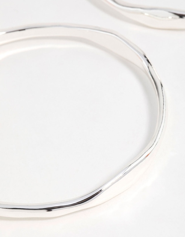 Lovisa - Silver Plated Organic Bangles 2-Pack