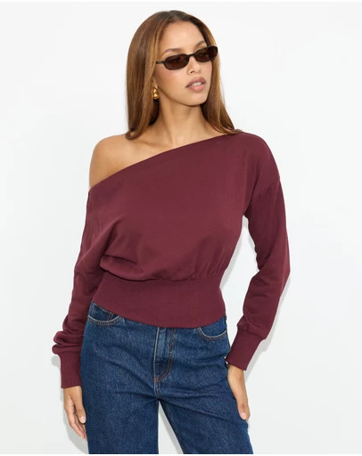 Dazie - Chill Vibes Off Shoulder Jumper