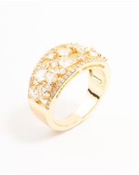 Lovisa - Gold Plated Mixed Stone Cubic Zirconia Ring