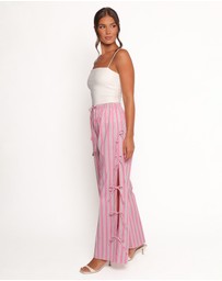 Petal & Pup - Ashton Tie Detail Pant - Pink Green Stripe