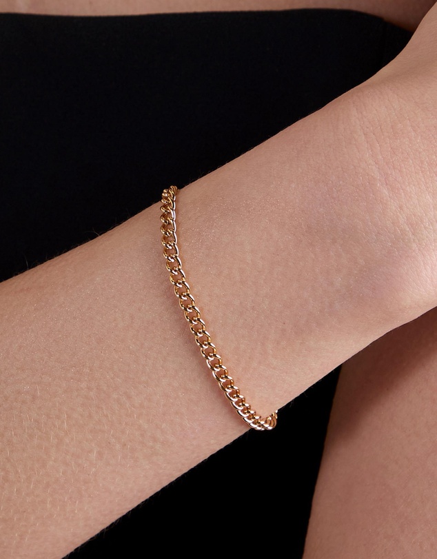 Astrid & Miyu - Bold Curb 18Ct Chain Bracelet