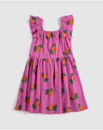 Bobo Choses - Tangerine All Over Ruffled Dress - Babies-Teens
