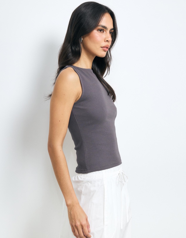 AERE - Ribbed Boat Neck Tank