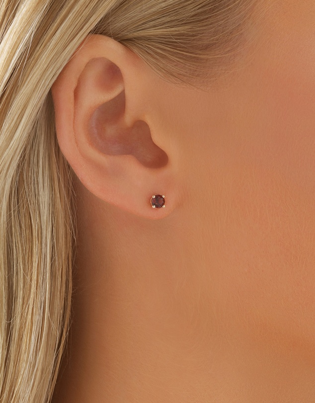 Michael Hill - Stud Earrings with Rhodolite Garnet in 10kt Yellow Gold