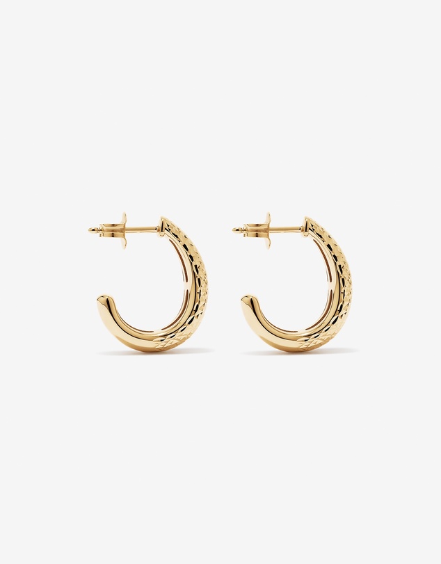Michael Hill - Textured Hoop Earrings in 18Kt Vermeil
