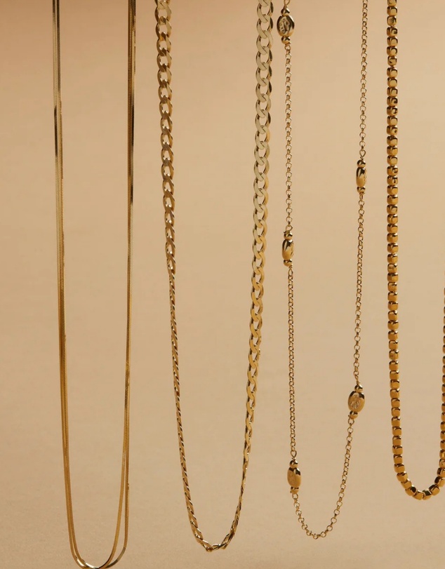 Najo - Mirage Yellow Gold Double Chain Necklace (45cm+ext)