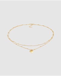 Elli Jewelry - Necklace Choker Layer Plate Ball Chain in 925 Sterling Silver Gold Plated