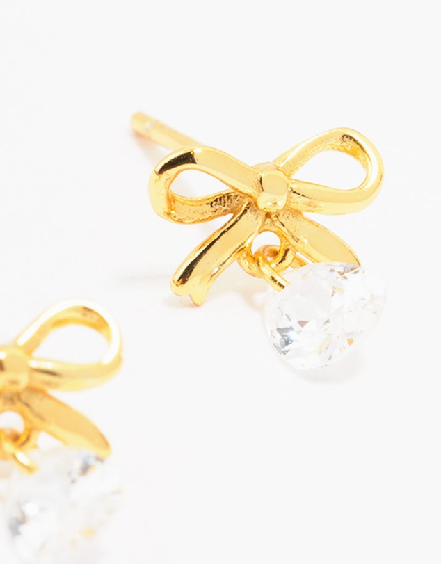 Lovisa - Gold Plated Sterling Silver Bow & Pear Earrings