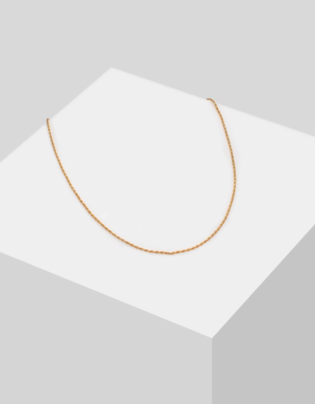 Elli Jewelry - Necklace Basic Cord Necklace Twist Fine in 925 Sterling Silver Gold Plated