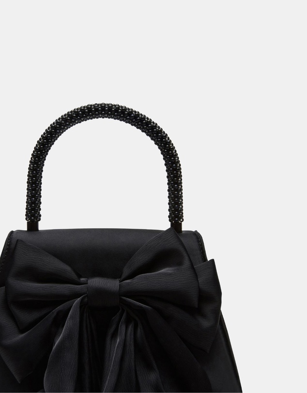 Steve Madden - BCosette Black Satin Top Handle Bag