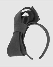 Max Alexander - Felt Black Bow Fascinator