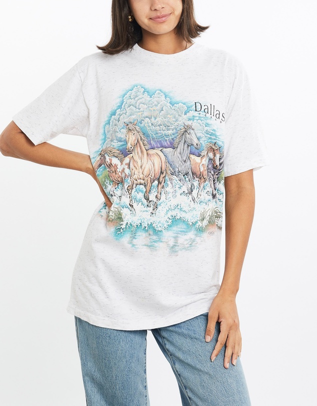 Vintage by The Real Deal - Pre Loved - Vintage 90s Dallas Texas Horse Wildlife Tee