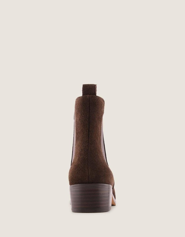 Shelly Shen - Ledger Flat Ankle Boots Brown Suede