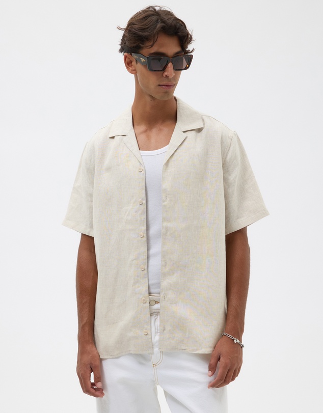 AERE - Euro Resort Linen Camp Collar Shirt