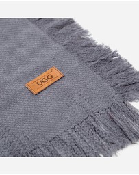 Ozwear Connection Uggs - Ugg Fringed Check Wool Scarf Grey