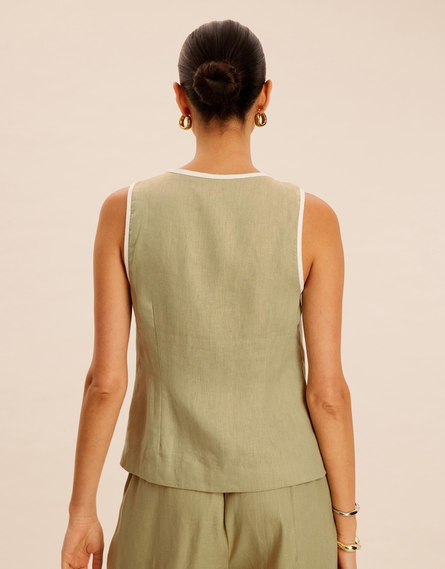 AERE - Sloane Linen Tie Top