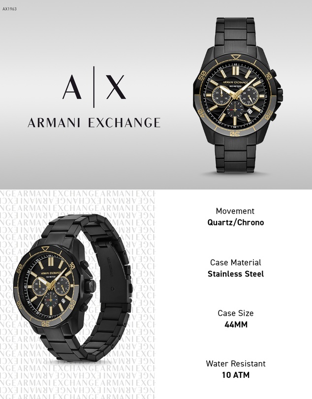 Armani Exchange - Black Chronograph Watch