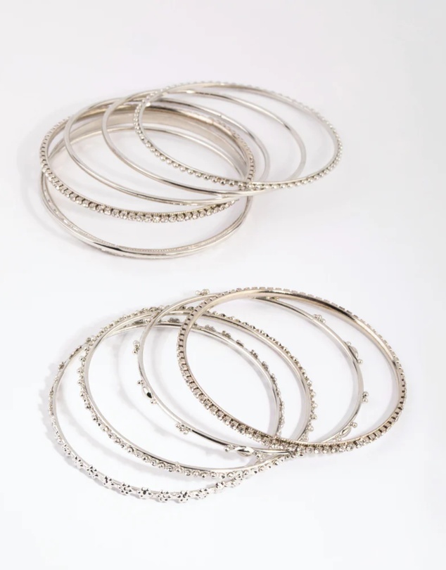 Lovisa - Silver Statement Bangle Pack