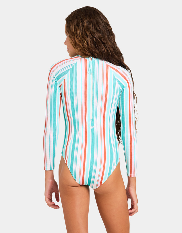 Roxy - Girls 8 to 16 Latigo Stripe Long Sleeve One Piece Swimsuit