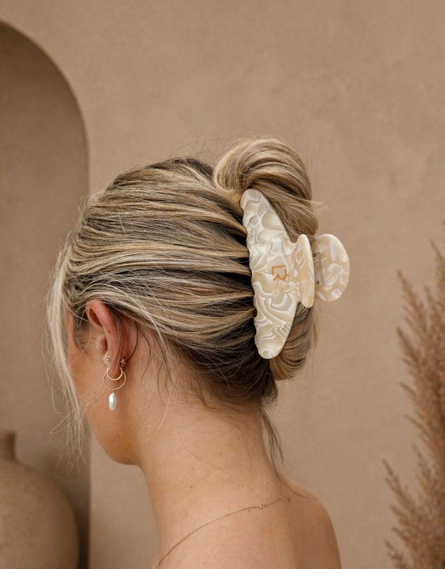 Luna Rae - Signature Hair Claw Clip Set - Ivory Duo