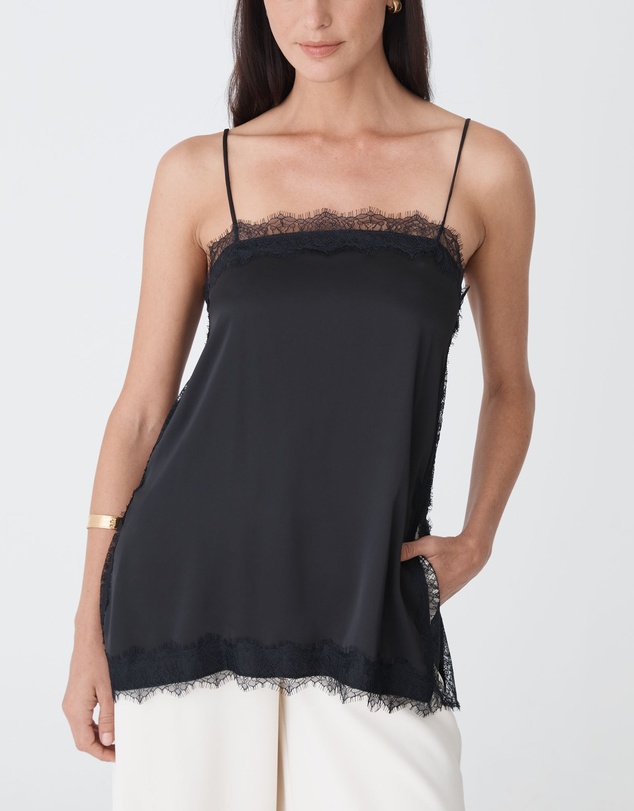 Forcast - Cleo Lace Trim Satin Camisole