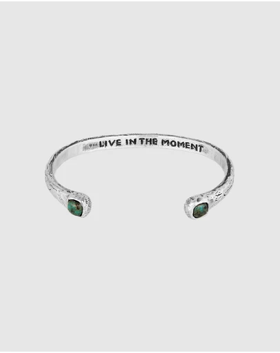 Haze & Glory - ICONIC EXCLUSIVE - Chrysocolla Rock Bangle in 925 Silver
